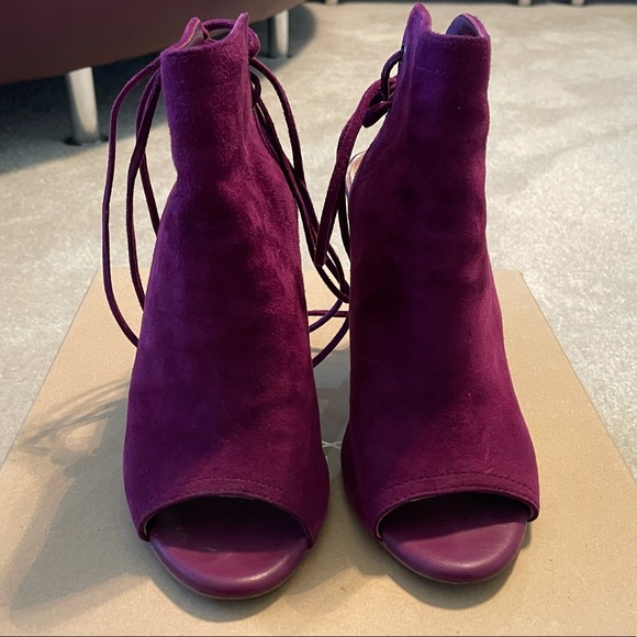 Joie Lexington Peep Toe Plum Bootie - Picture 4 of 9